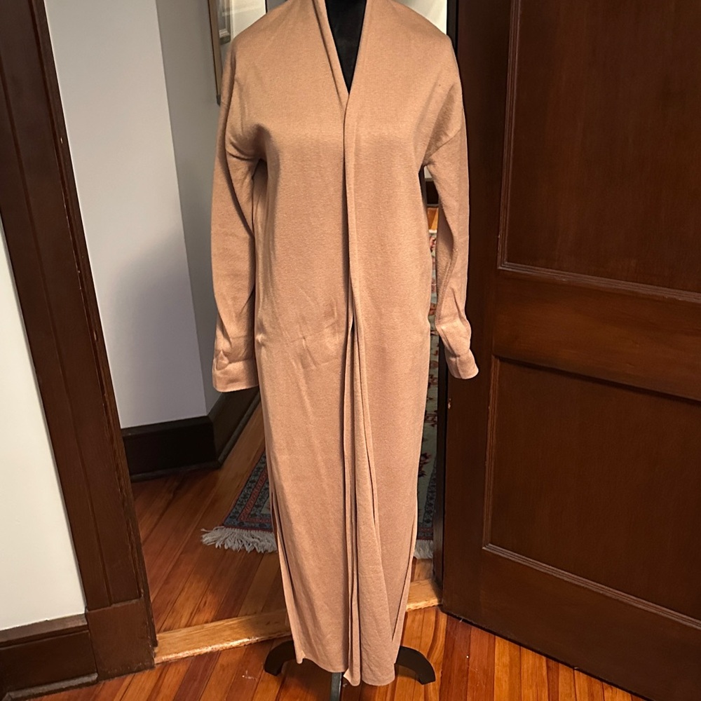 Elegant Tan Open Front Duster - Picture 2 of 2